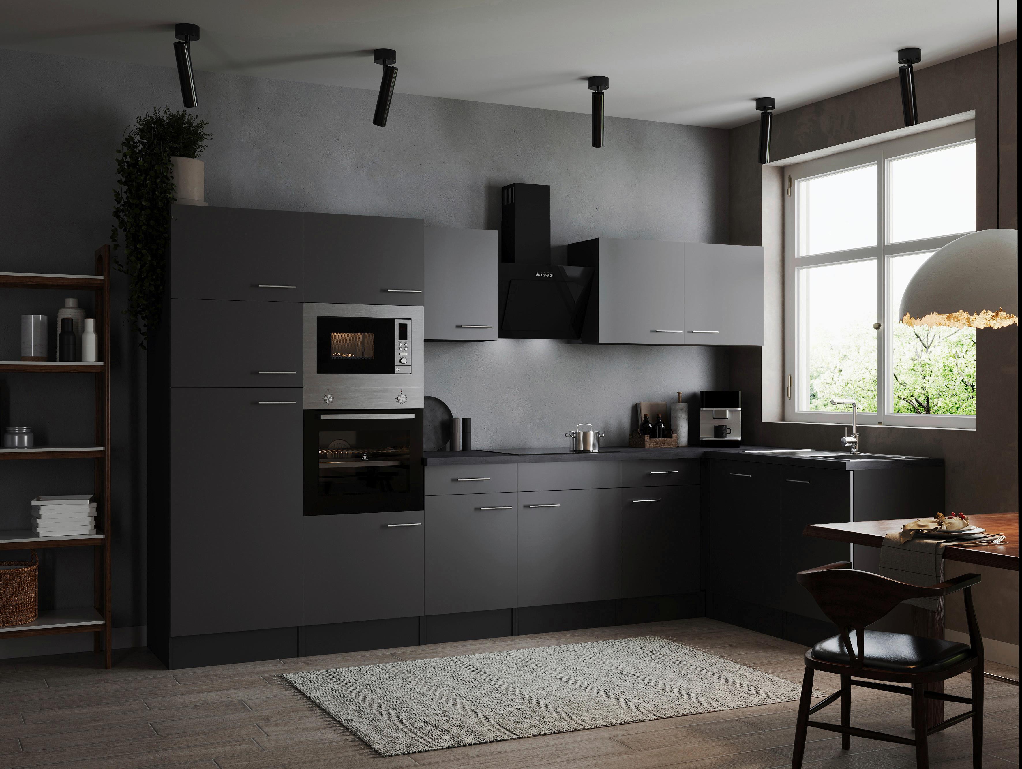 ECKKÜCHE Oliver Grau S: 340x172 cm - Grau, Design, Holzwerkstoff (340/172cm) - Respekta