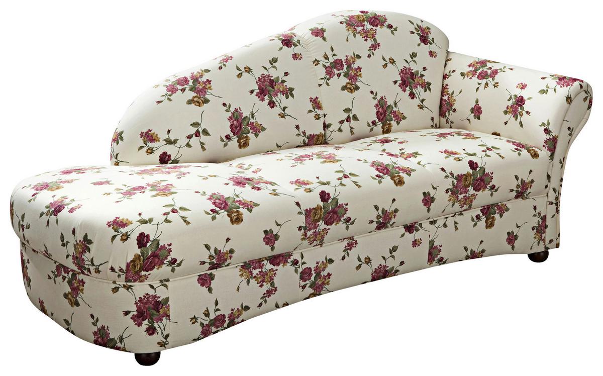Recamiere Corona Rot/Beige, Blumen Design - Beige/Rot, Design, Textil (191/83/81cm) - Max Winzer