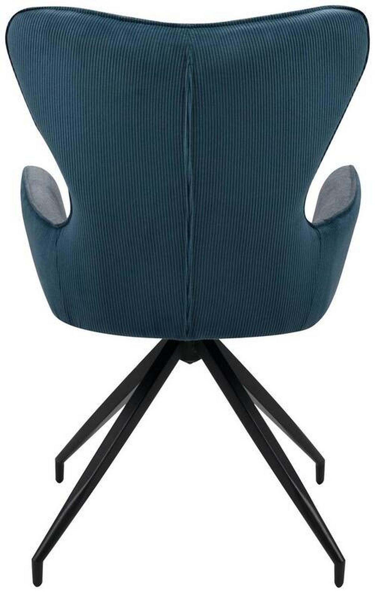 Stuhl Blake 70a Dunkelblau B: 57 Cm - Dunkelgrau/Schwarz, MODERN, Textil/Metall (57/93/64cm) - MID.YOU