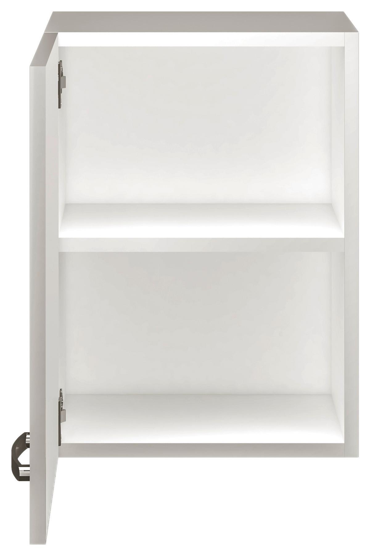 Felsőszekrény Alba - magasfényű fehér/fehér, Modern, faalapú anyag (40/54,8/32cm)