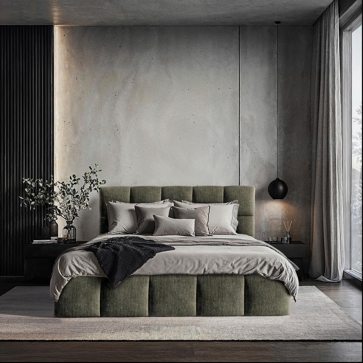 Polsterbett Cherry Chenille Grau, Lf: 180x200 cm - Schwarz/Grau, MODERN, Holz/Holzwerkstoff (180/200cm) - MID.YOU