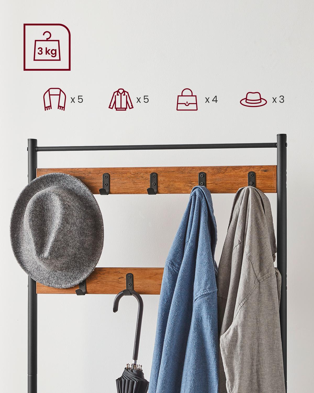 PREDSIEŇOVÝ NÁBYTOK EICHE - čierna/farba duba, Trend, kov/kompozitné drevo (70/175/32cm) - Boxxx