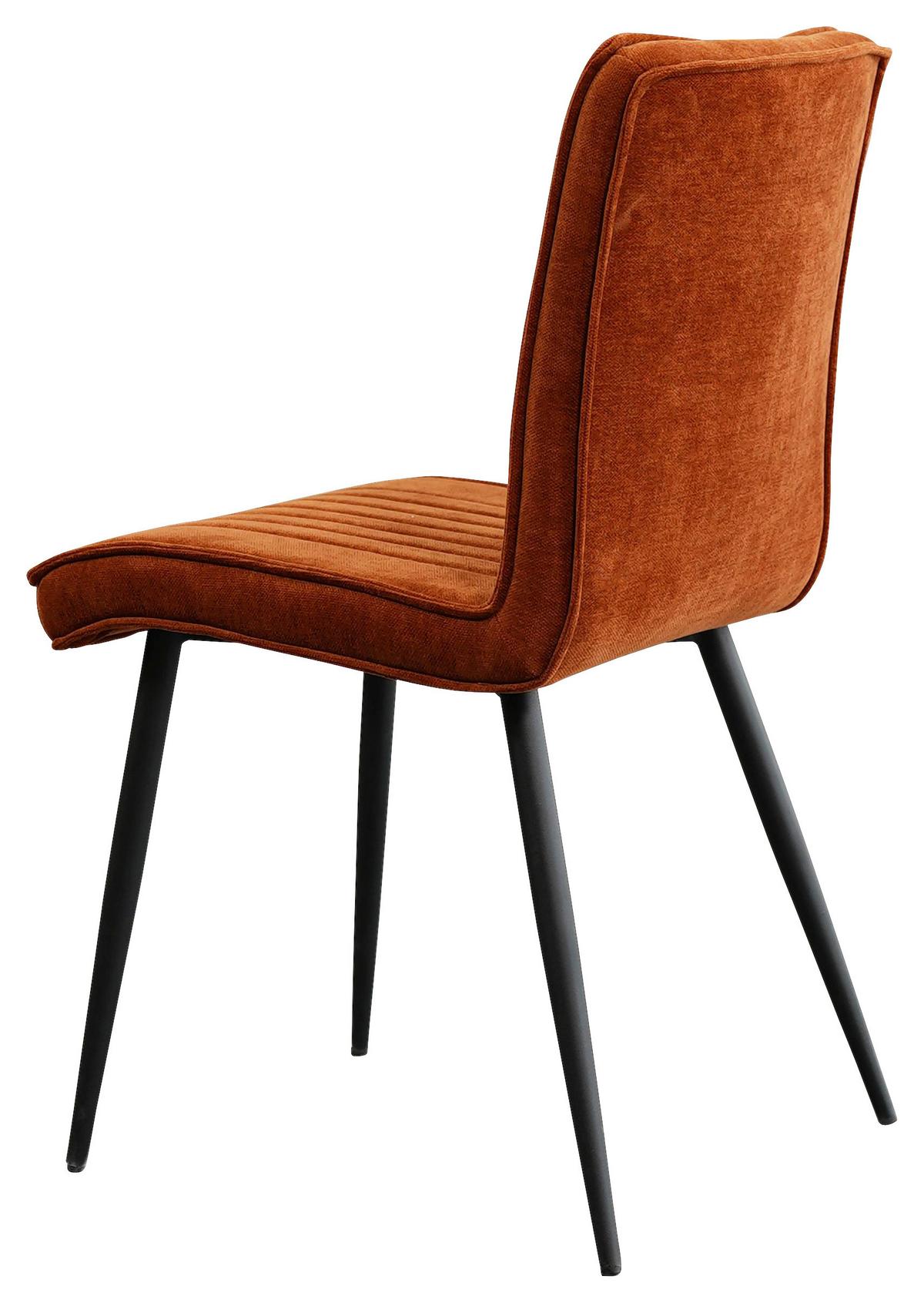 Židle LENA v zrzavé barvě - černá/rezavá, Moderní, kov/dřevo (43/86/57cm) - Mömax