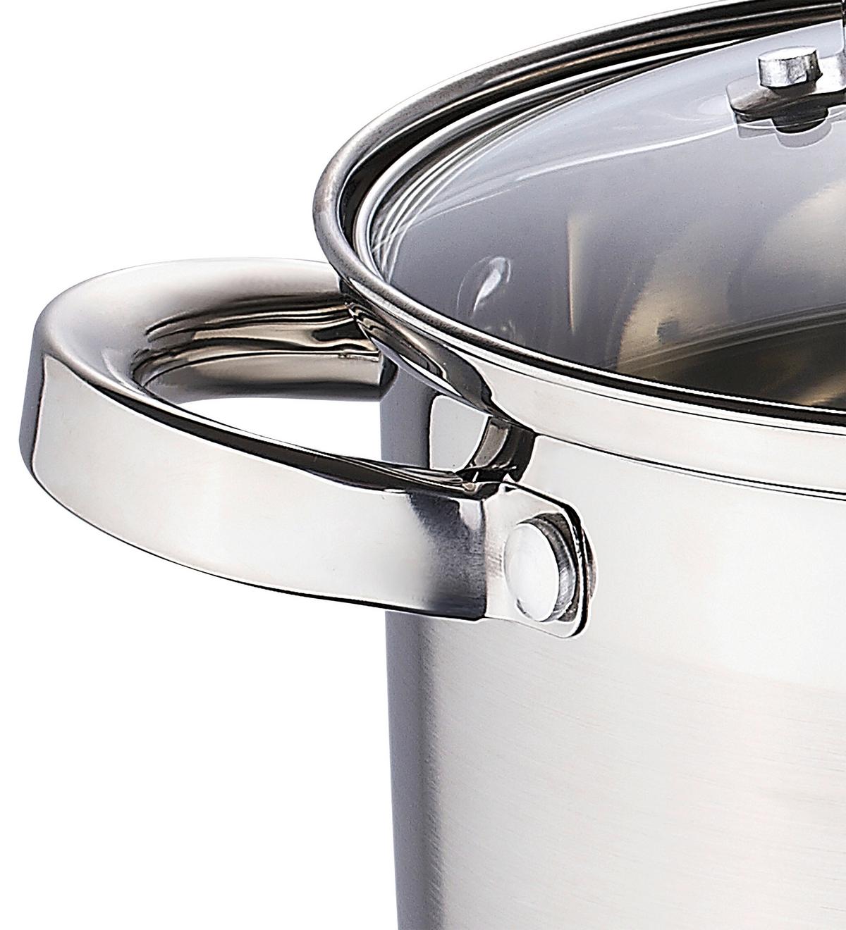 Kochtopf Alexander 3,6 Liter Edelstahl, Leichte Reinigung - Silberfarben, Basics, Glas/Metall (20cm)