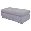 Hockerbank Moric Mikrofaser Grau H: 43 Cm Inkl. Stauraum - Chromfarben/Grau, KONVENTIONELL, Textil (136/43/64cm) - MID.YOU