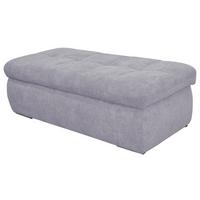 Hockerbank Moric Mikrofaser Grau H: 43 Cm Inkl. Stauraum - Chromfarben/Grau, KONVENTIONELL, Textil (136/43/64cm) - MID.YOU