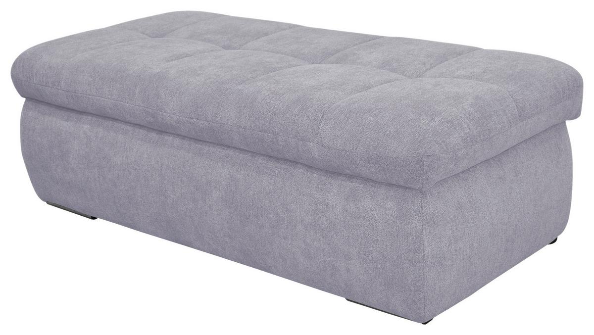 Hockerbank Moric Mikrofaser Grau H: 43 Cm Inkl. Stauraum - Chromfarben/Grau, KONVENTIONELL, Textil (136/43/64cm) - MID.YOU
