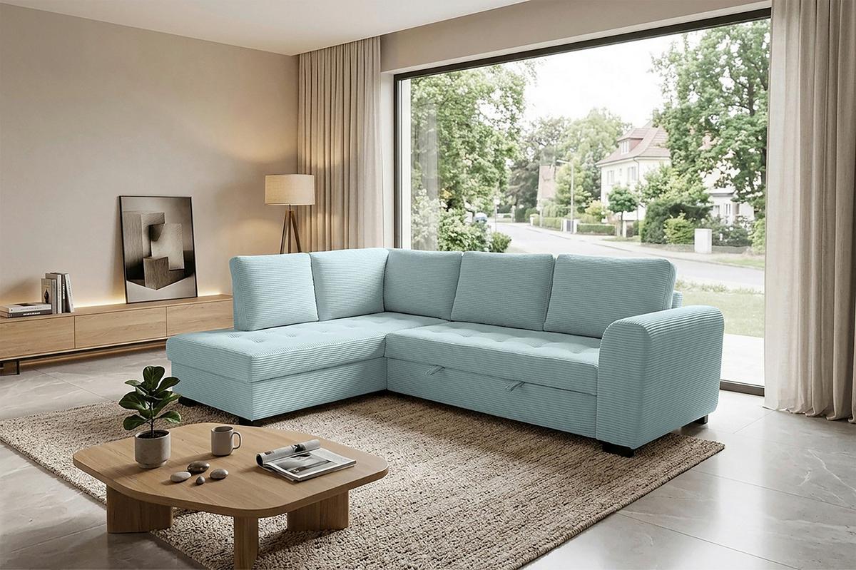 Ecksofa John Graugrün S: 178x239 cm - Schwarz/Graugrün, Trend, Textil (178/239cm)