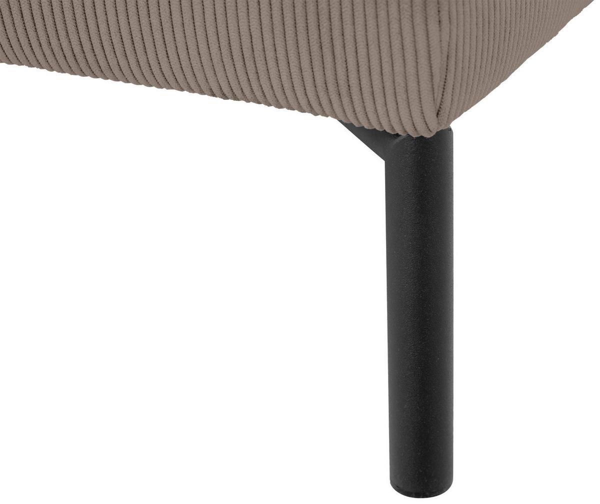 Ecksofa Erno Taupe S: 262 cm - Taupe/Schwarz, Design, Textil (262/183cm) - MID.YOU