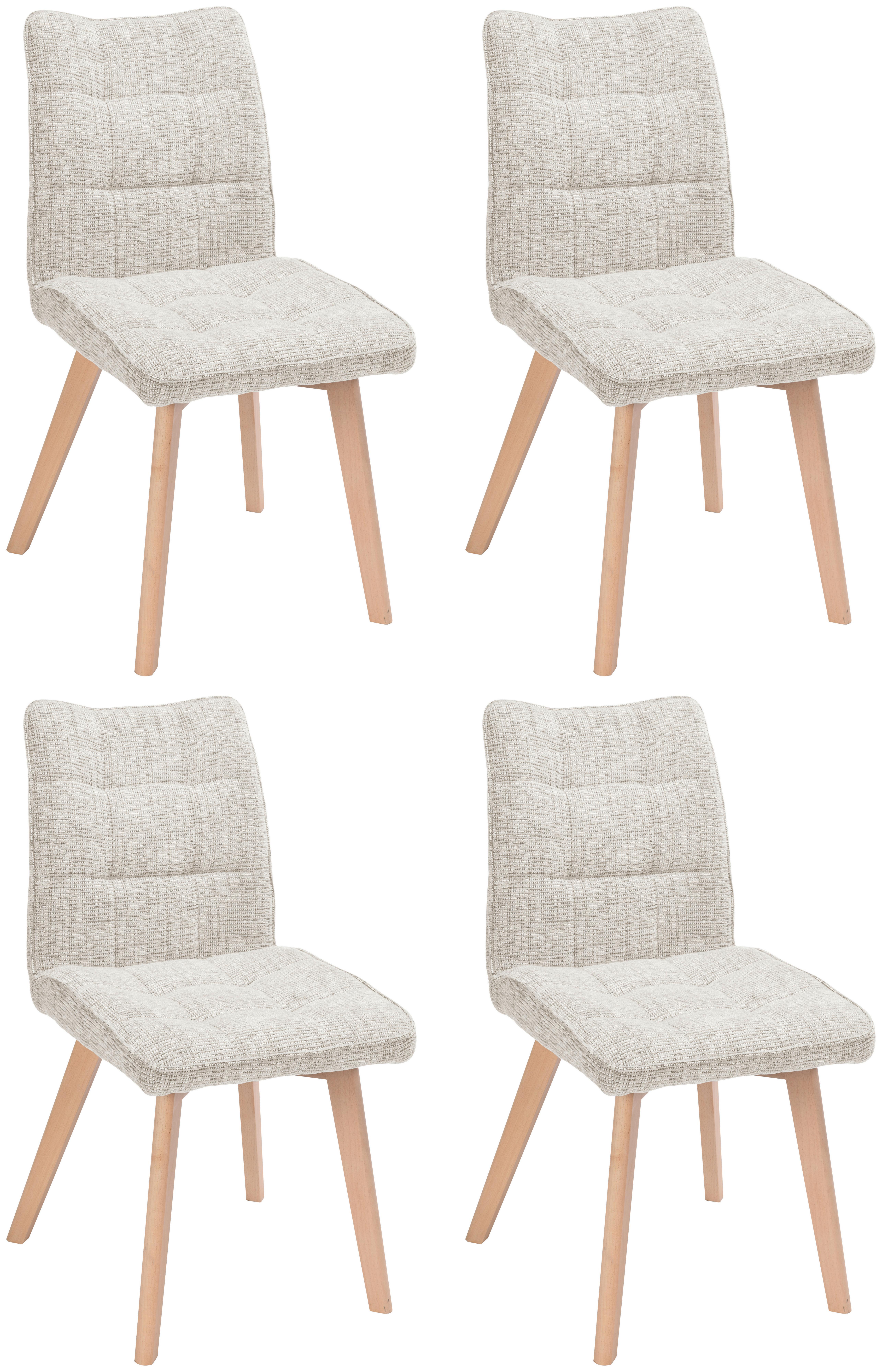 Stuhl-Set Colin - Eichefarben/Beige, LIFESTYLE, Holz/Textil (45/88/62cm) - Livetastic