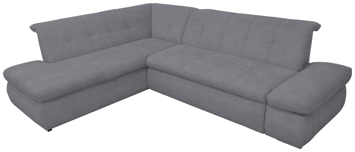 Ecksofa Mit Schlaffunktion Moric Dunkelgrau Mikrofaser - Chromfarben/Dunkelgrau, KONVENTIONELL, Textil (216/273cm) - MID.YOU