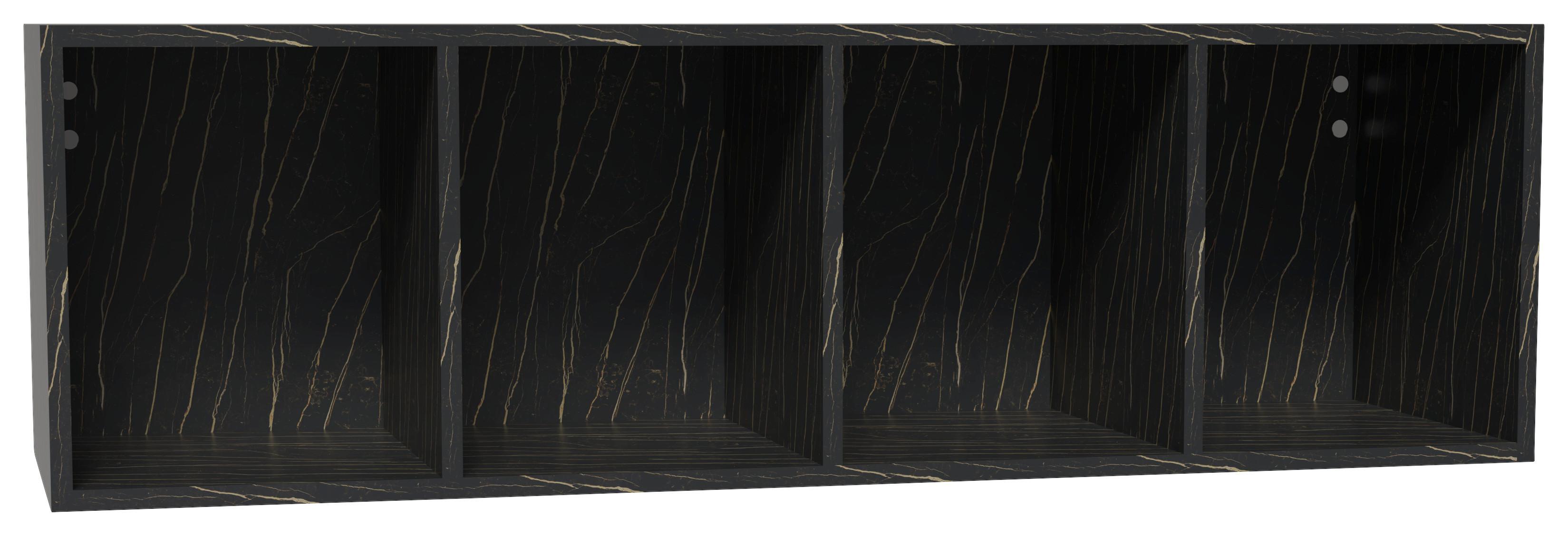 Wandregal Las Vegas Schwarz B: 120 cm - Schwarz, MODERN, Holzwerkstoff (120/36/37cm) - Vertico