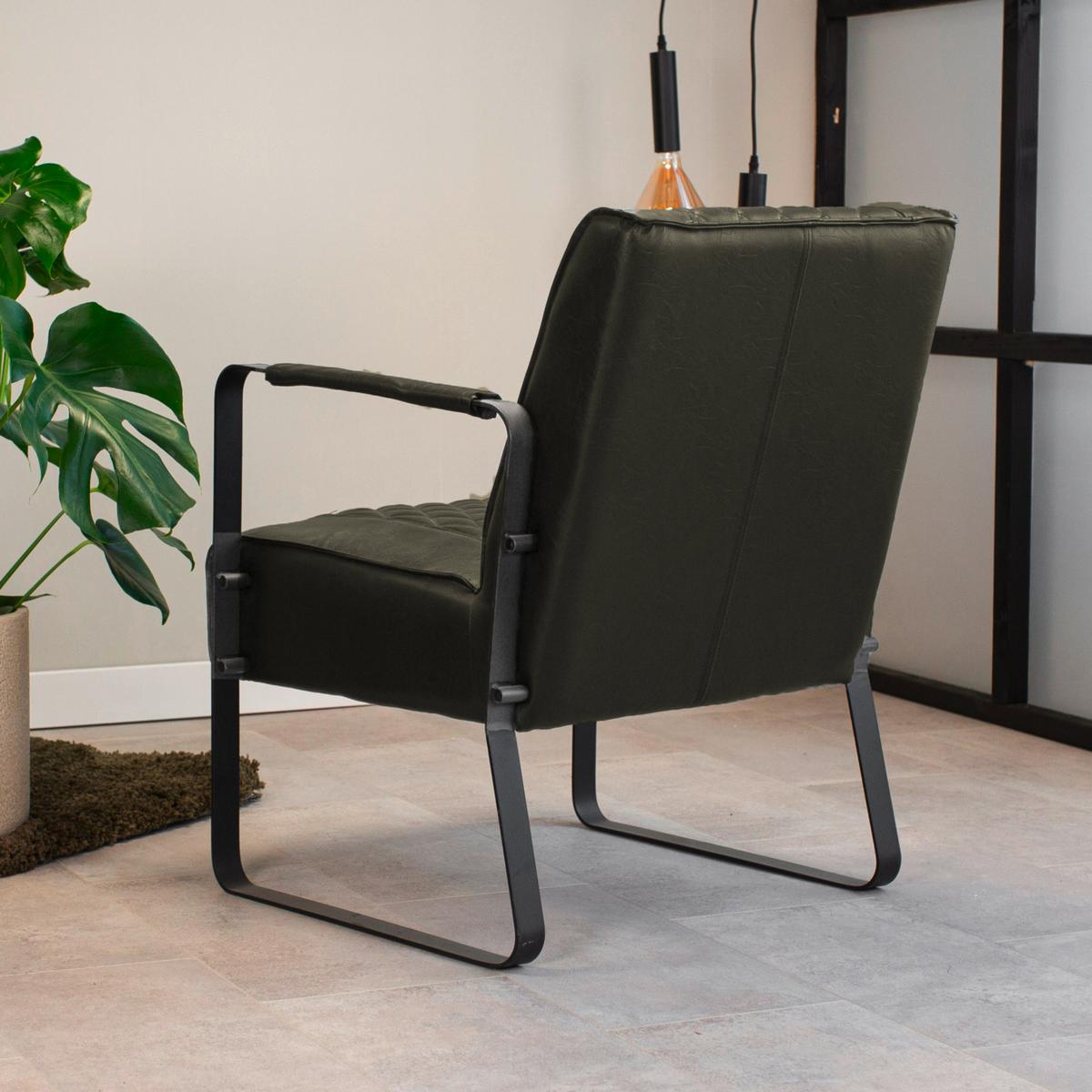 Sessel Stevie Grün B: 65 Cm - Schwarz/Grün, MODERN, Textil (65/82/76cm) - MID.YOU