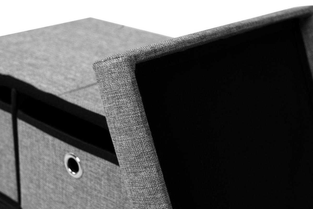 Hocker Halmstad Textil Grau, Box Mit Deckel - Grau, Trend, Wellpappe/Textil (50,5/40/38cm)