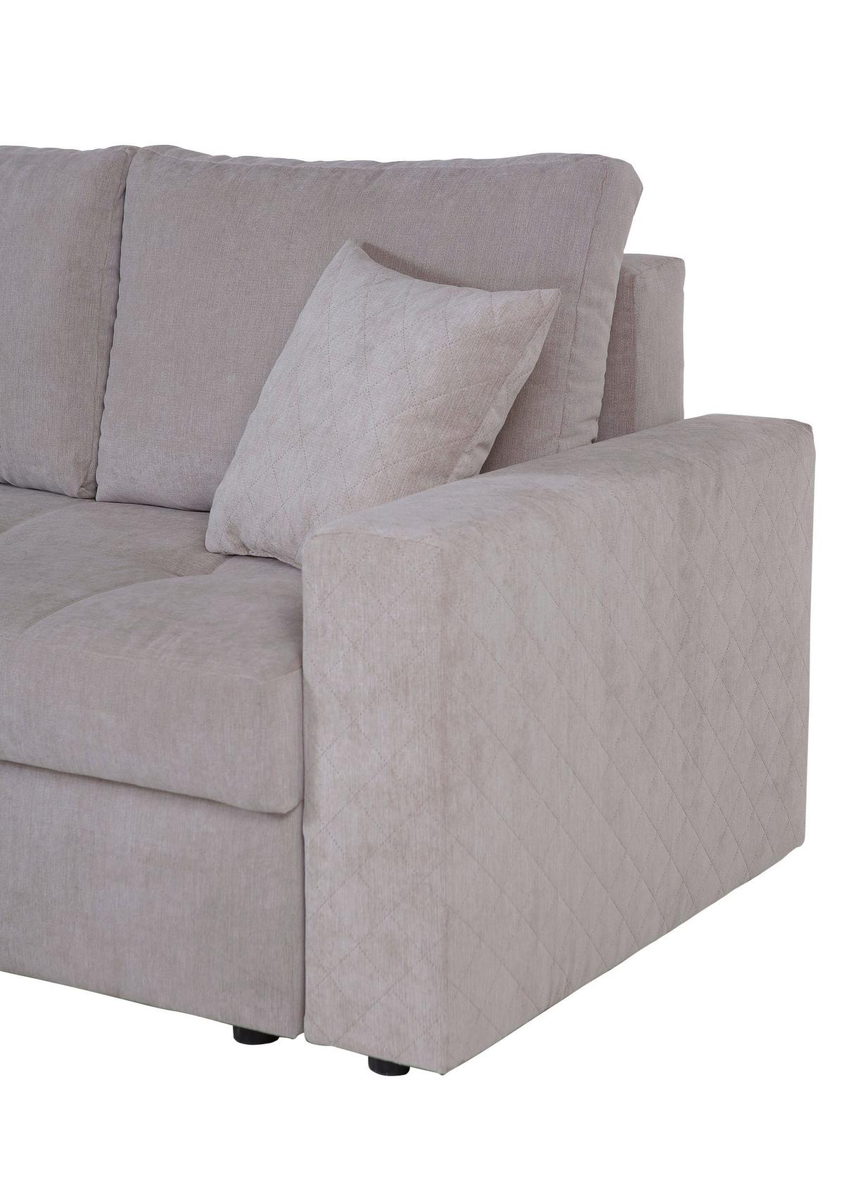 Ecksofa Barkley - Rot/Hellgrau, KONVENTIONELL, Textil (176/243cm) - MID.YOU