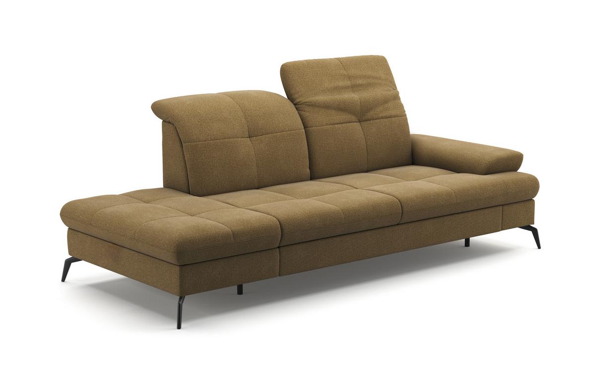 Récamiere Amica E, Olivgrün B: 231 Cm - Schwarz/Olivgrün, KONVENTIONELL, Textil (231/90/122cm) - Sit & More