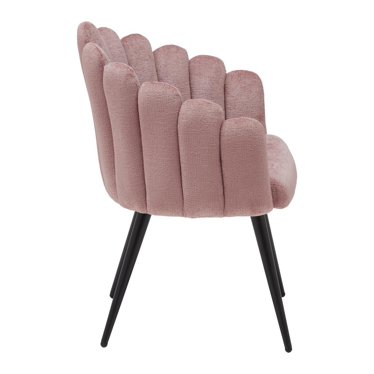 Jídelní křeslo SIBYL růžová - růžová/černá, Romantický / Rustikální, kov/textil (63/84/58cm) - Premium Living