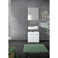 Badezimmer Ice Weiß Hg B: 60 Cm - Weiß Hochglanz/Schwarz, MODERN, Glas/Holzwerkstoff (60cm) - MID.YOU