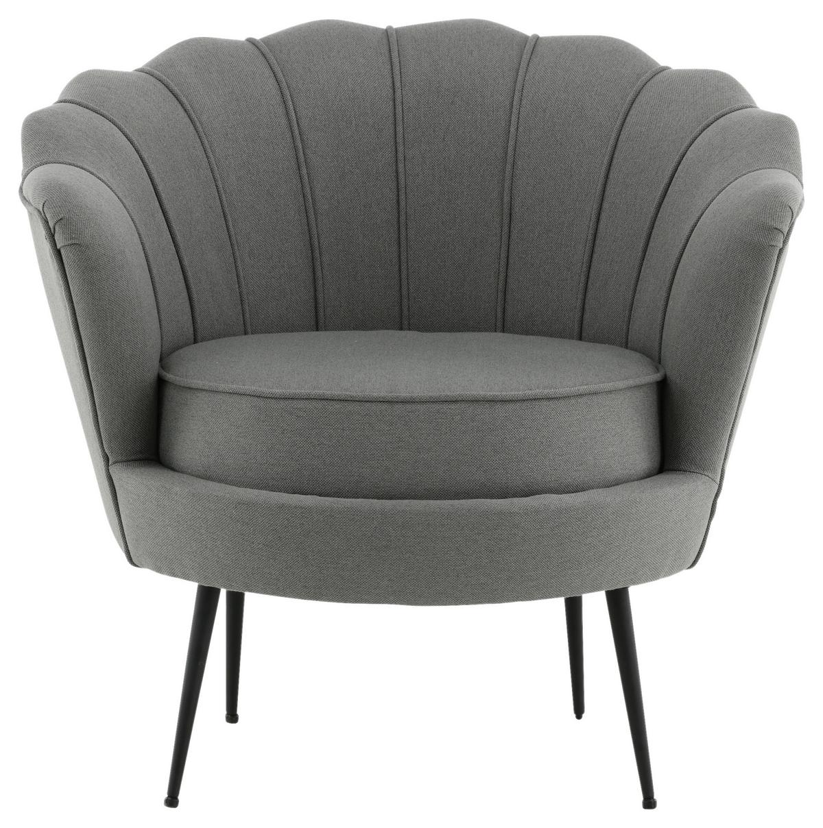Sessel Calais - Schwarz/Grau, Design, Textil/Metall (83/76/77cm) - Livetastic