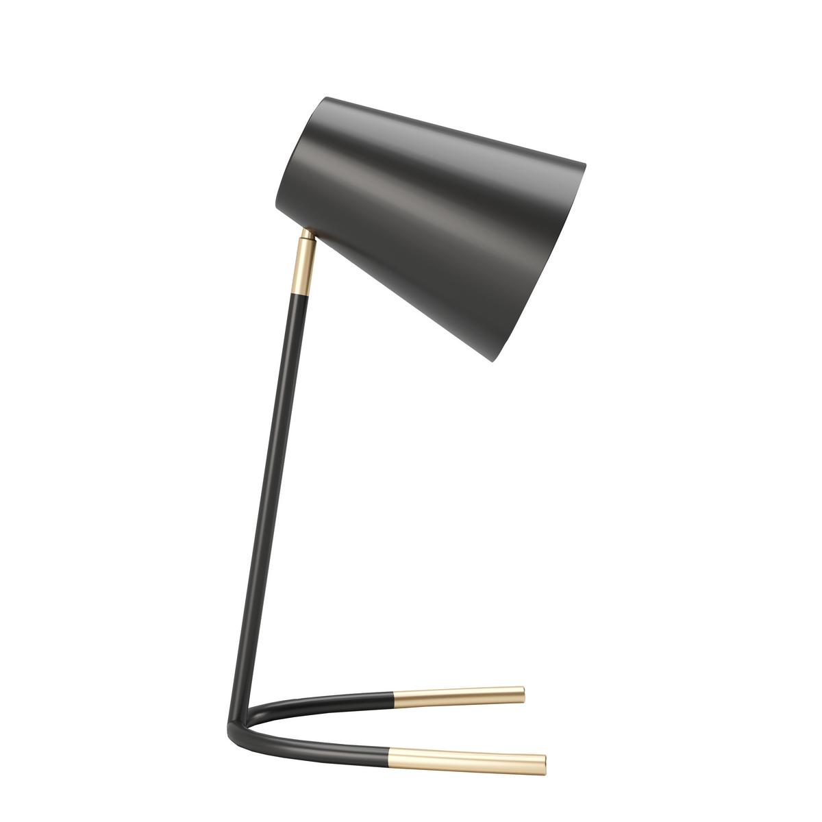 Tischleuchte Amelia Schwarz / Gold - Goldfarben/Schwarz, Basics, Metall (18/40/20cm) - Playboy