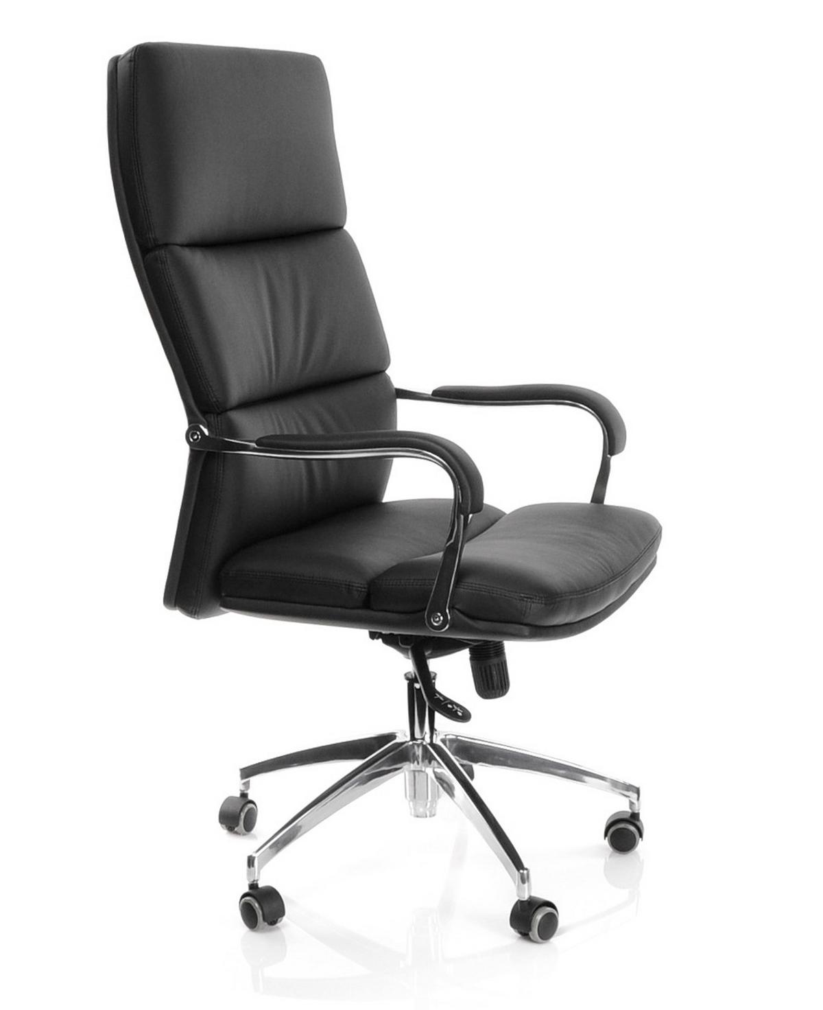 Chefsessel Brunello 20 Schwarz - Silberfarben/Schwarz, MODERN, Kunststoff/Textil (61/134/49cm) - MID.YOU