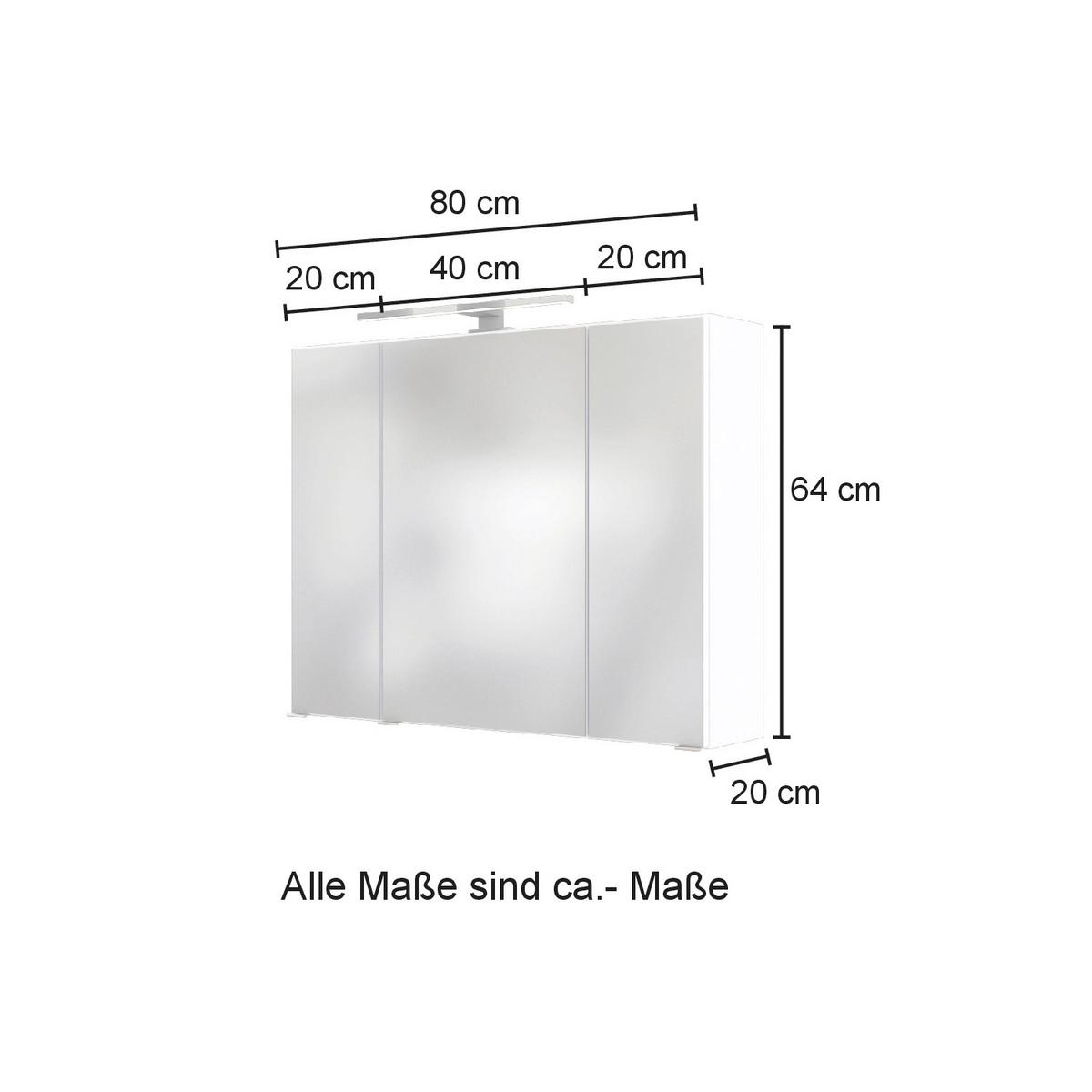 Badmöbel-Set 4-Tlg. inkl. LED Helsinki, Grau/Eiche - Eichefarben/Weiß, KONVENTIONELL, Glas/Holzwerkstoff (120cm) - Held