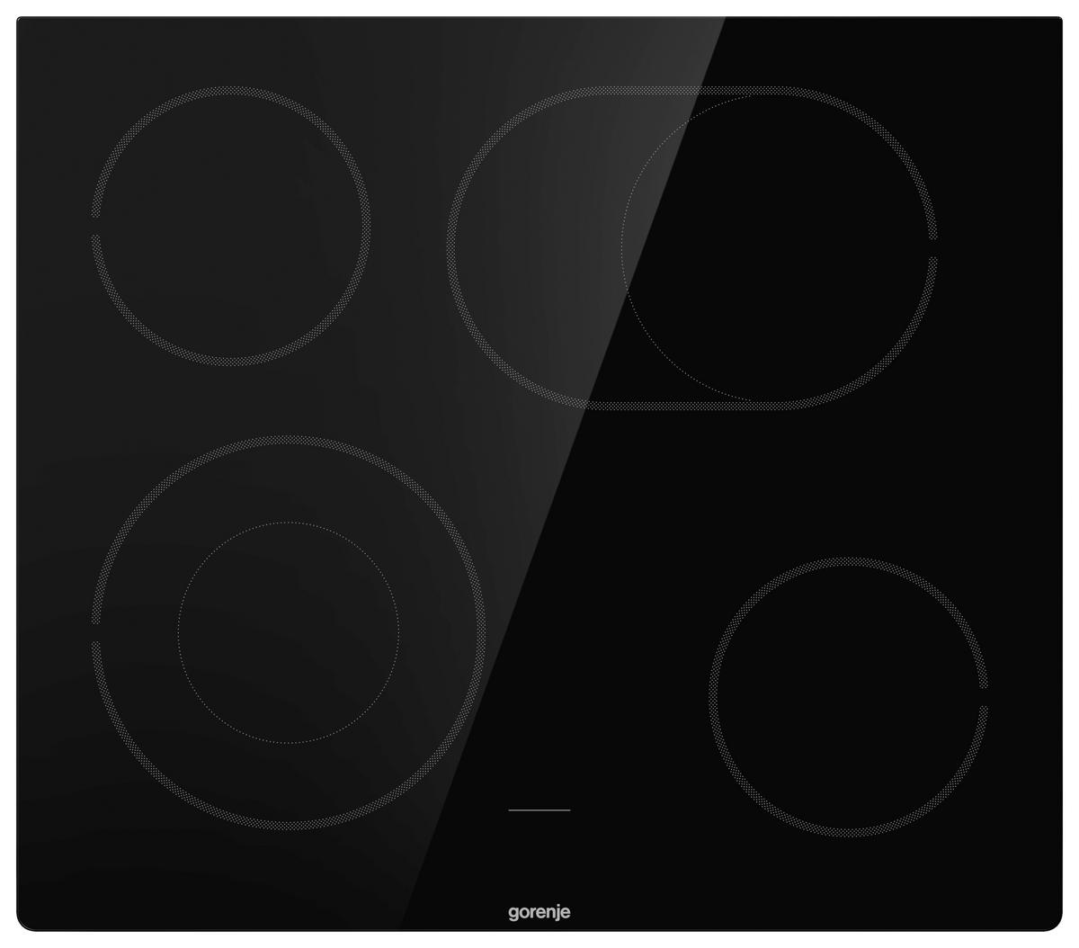 Glaskeramik Kochfeld Rahmenlos B: 59,5cm Mit Restwärmeanzeige - Schwarz, Basics, Glas (59,5/5,4/52cm) - Gorenje