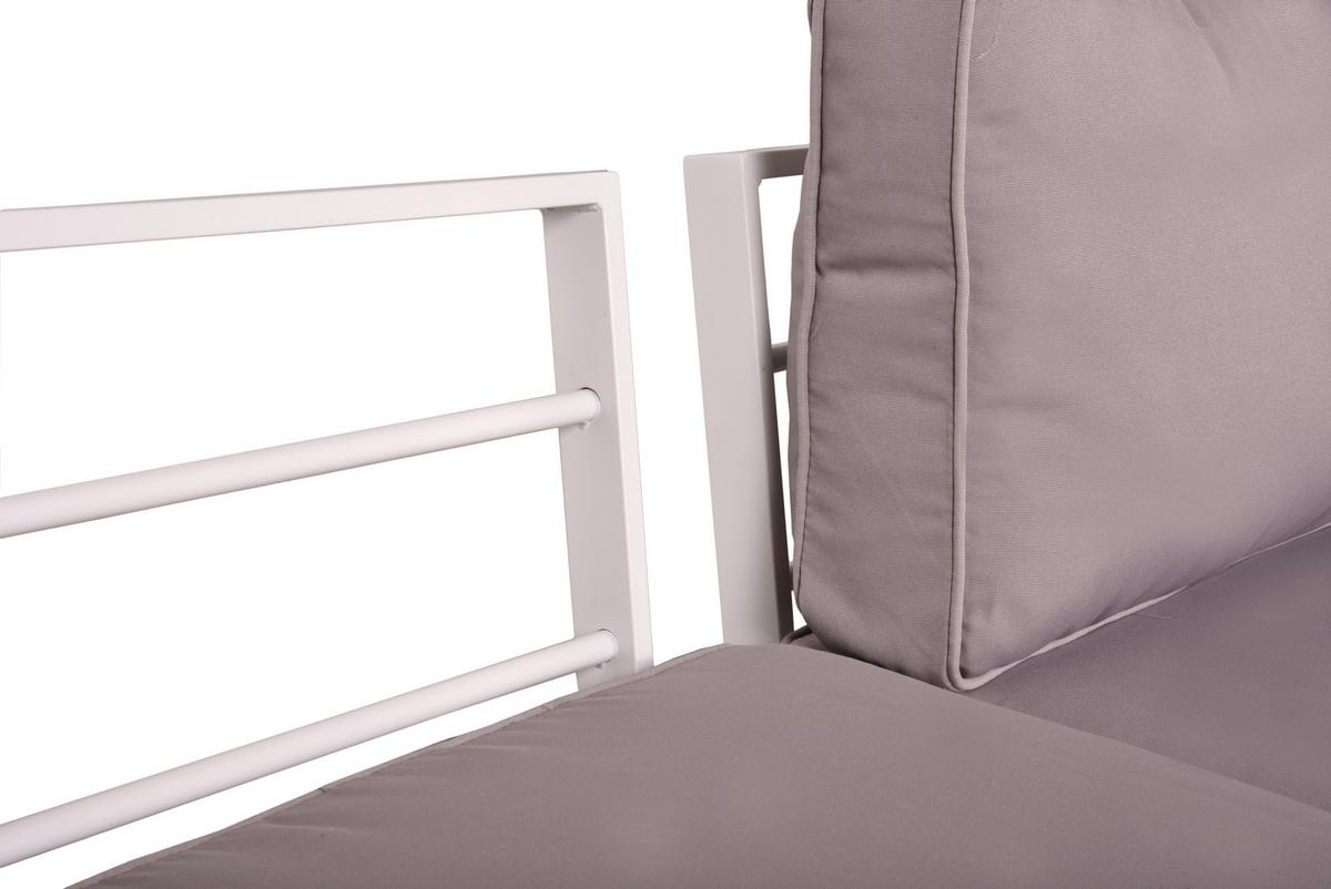 Loungegarnitur Valentina - Eichefarben/Weiß, Basics, Kunststoff/Textil - Gardenson