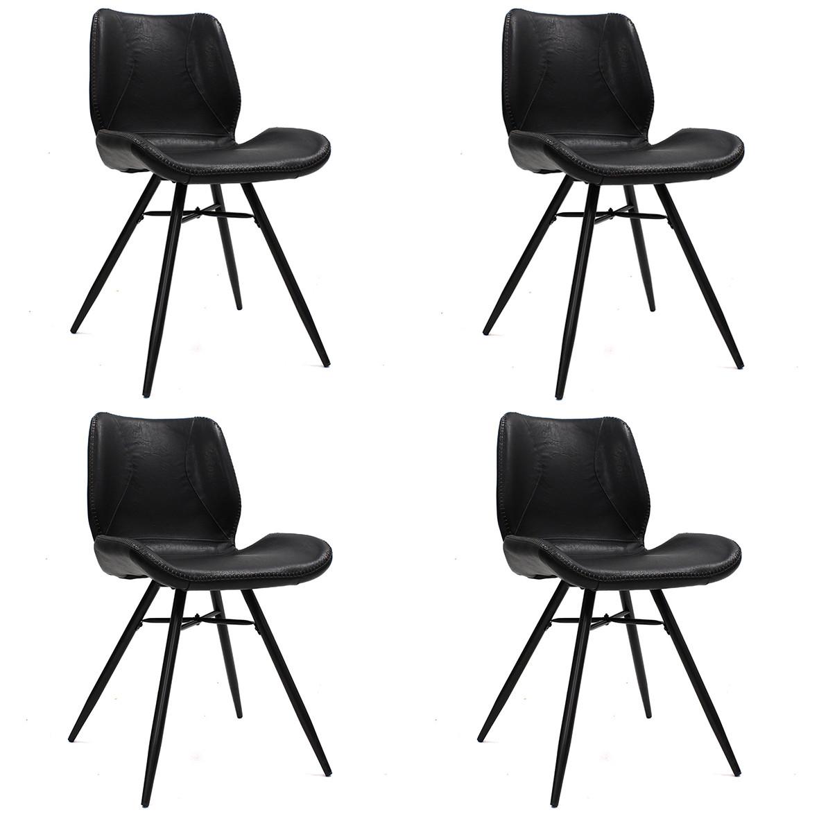 Stuhl-Set Barron - Schwarz, LIFESTYLE, Kunststoff/Textil (47/82/55cm) - MID.YOU