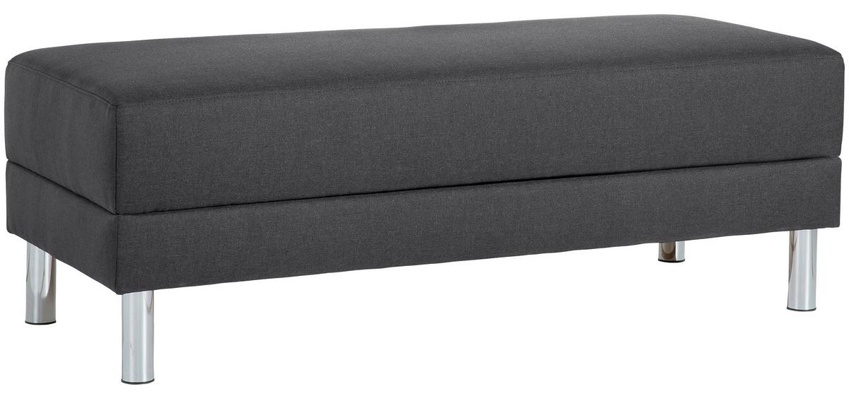 Ecksofa mit Schlaffunktion Just Fashion Graphitfarben - Chromfarben/Graphitfarben, KONVENTIONELL, Textil (152/230cm) - Max Winzer