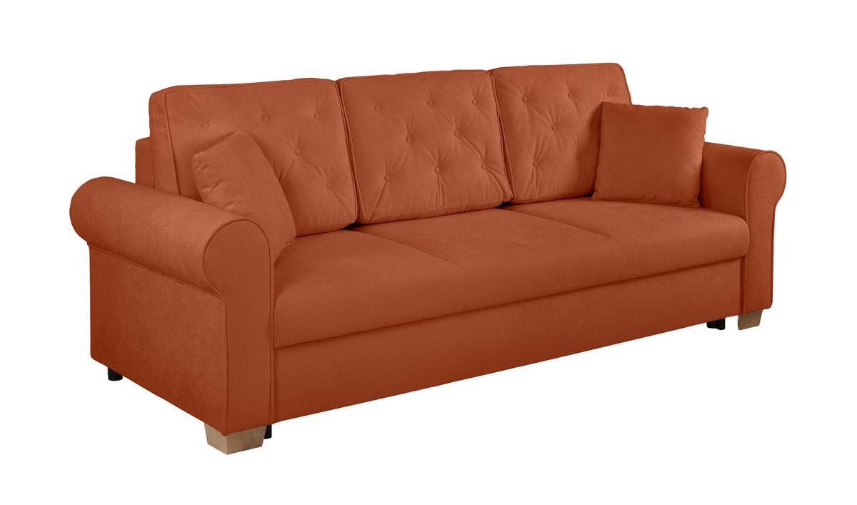 Schlafsofa Arles, Rostfarben 25 B: 240 Cm - Rostfarben/Buchefarben, Design, Textil (240/94/98cm) - MID.YOU