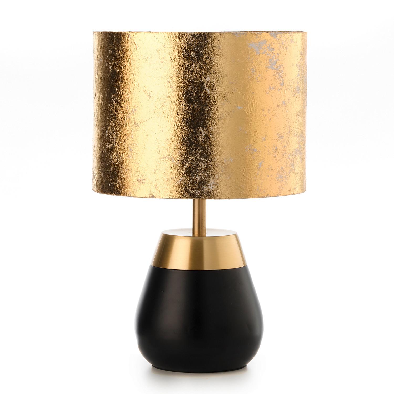 Nachttischleuchte 062/Ln - Goldfarben/Schwarz, KONVENTIONELL, Textil/Metall (23/37.5cm)