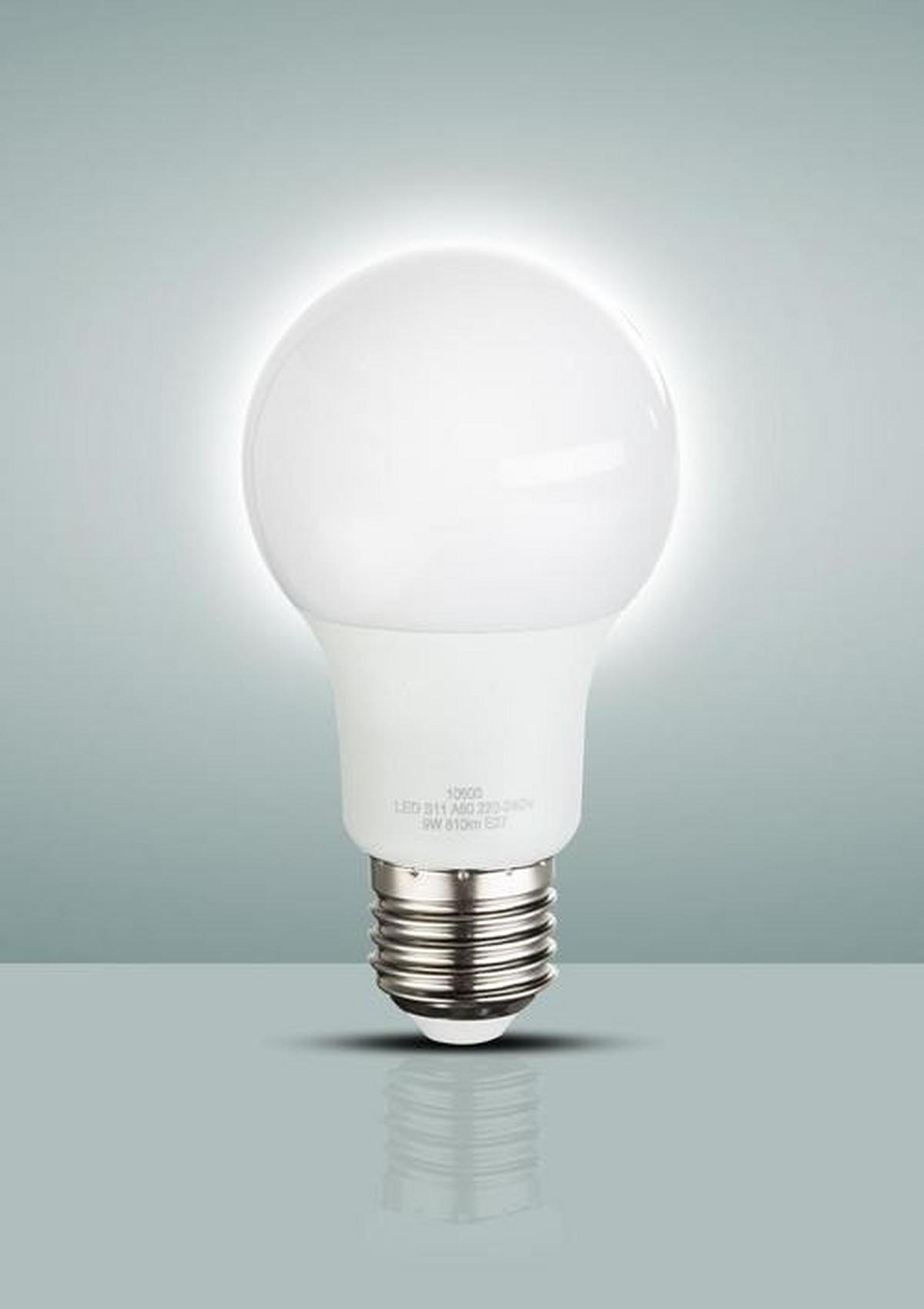 LED-Lampe 10600 E27,  9 Watt, 810 lm, 3000 K - Opal, MODERN, Kunststoff/Metall (6/11cm)