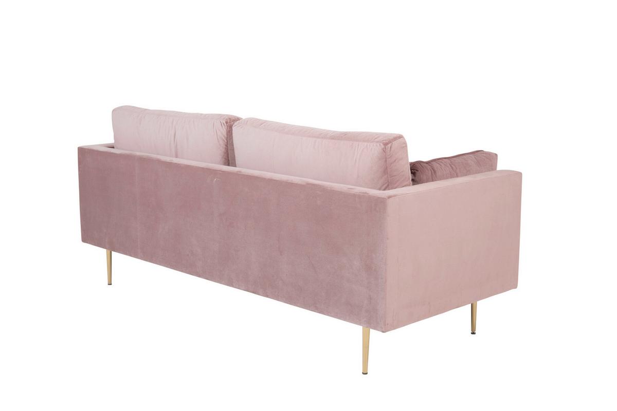 3-sitzer-sofa Boom Pink B: 203cm - Pink/Goldfarben, MODERN, Textil/Metall (203/84/90cm) - Livetastic