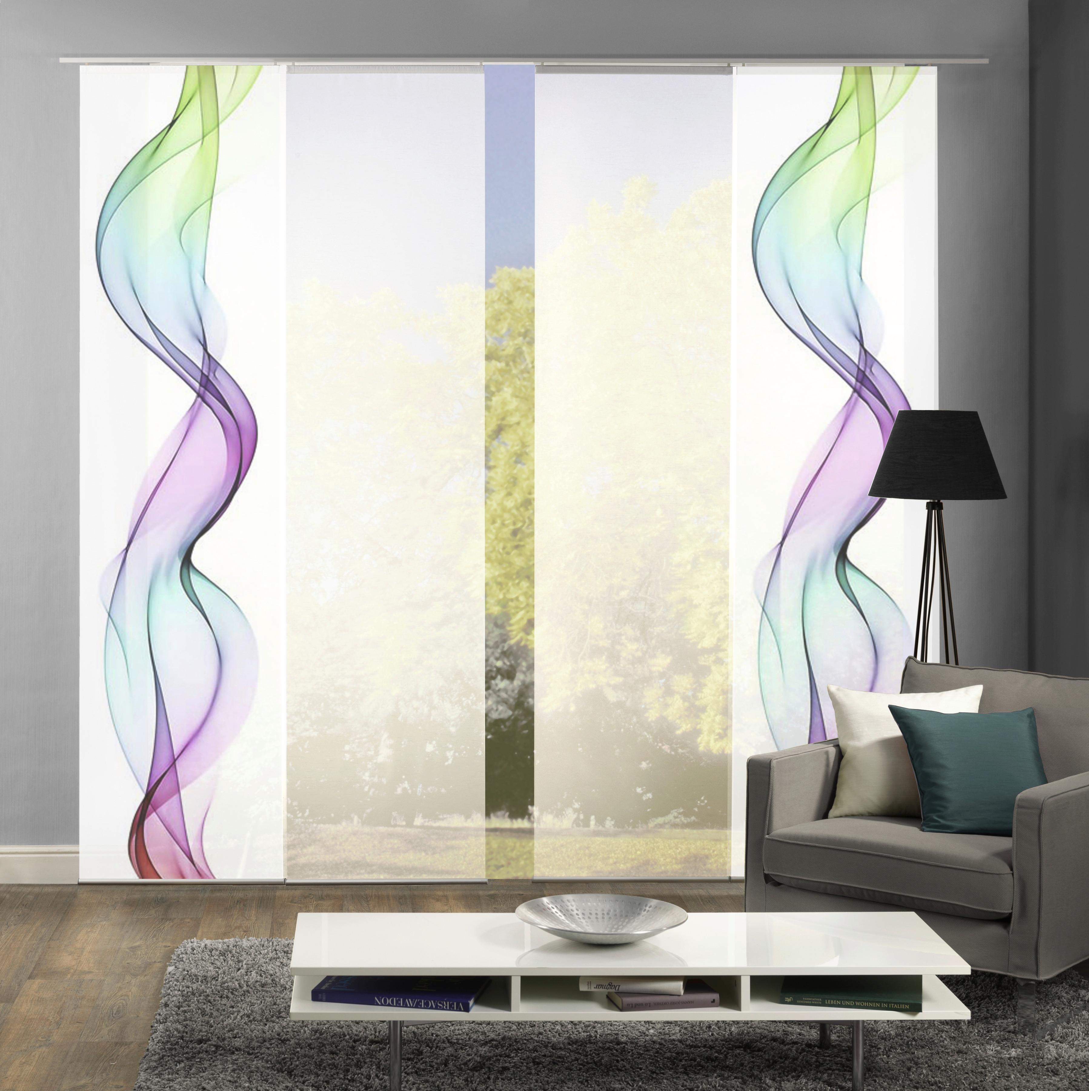 Flächenvorhang Edmonton B: 60 Cm Multicolor - Multicolor, Design, Textil (4x60/245cm)