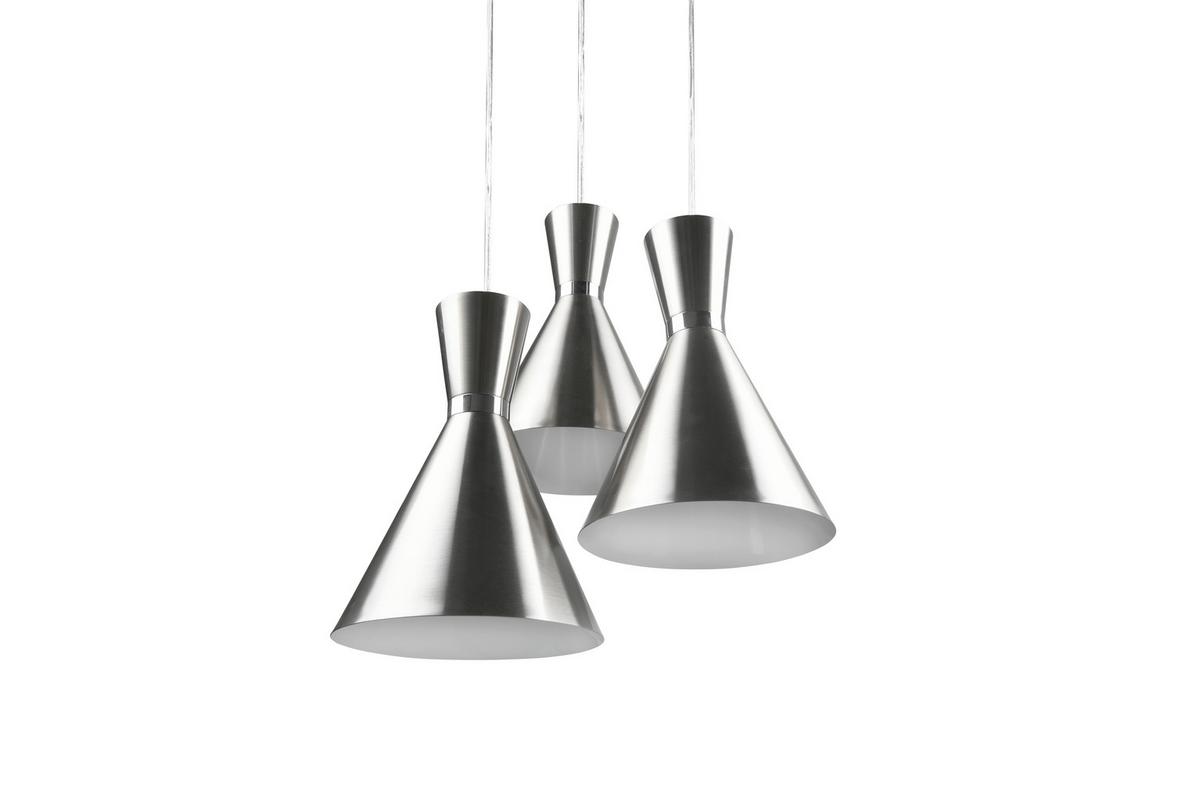 Hängeleuchte Enzo H: 150 Cm 3-Flammig - Chromfarben/Nickelfarben, Basics, Metall (41/150cm)