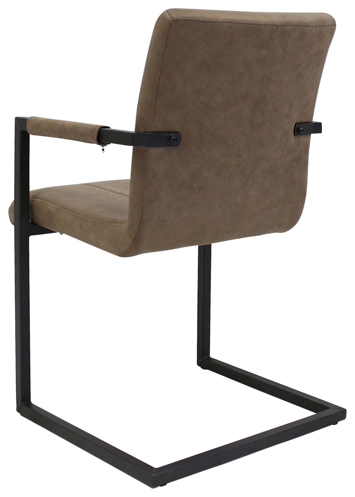 Armlehnstuhl-set Brandon - Taupe/Schwarz, KONVENTIONELL, Textil/Metall (54/85/61cm) - MID.YOU