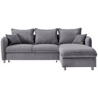 Eckschlafsofa Lauritio Grau S: 254x160 cm - Chromfarben/Grau, MODERN, Textil (254/160cm) - Livetastic