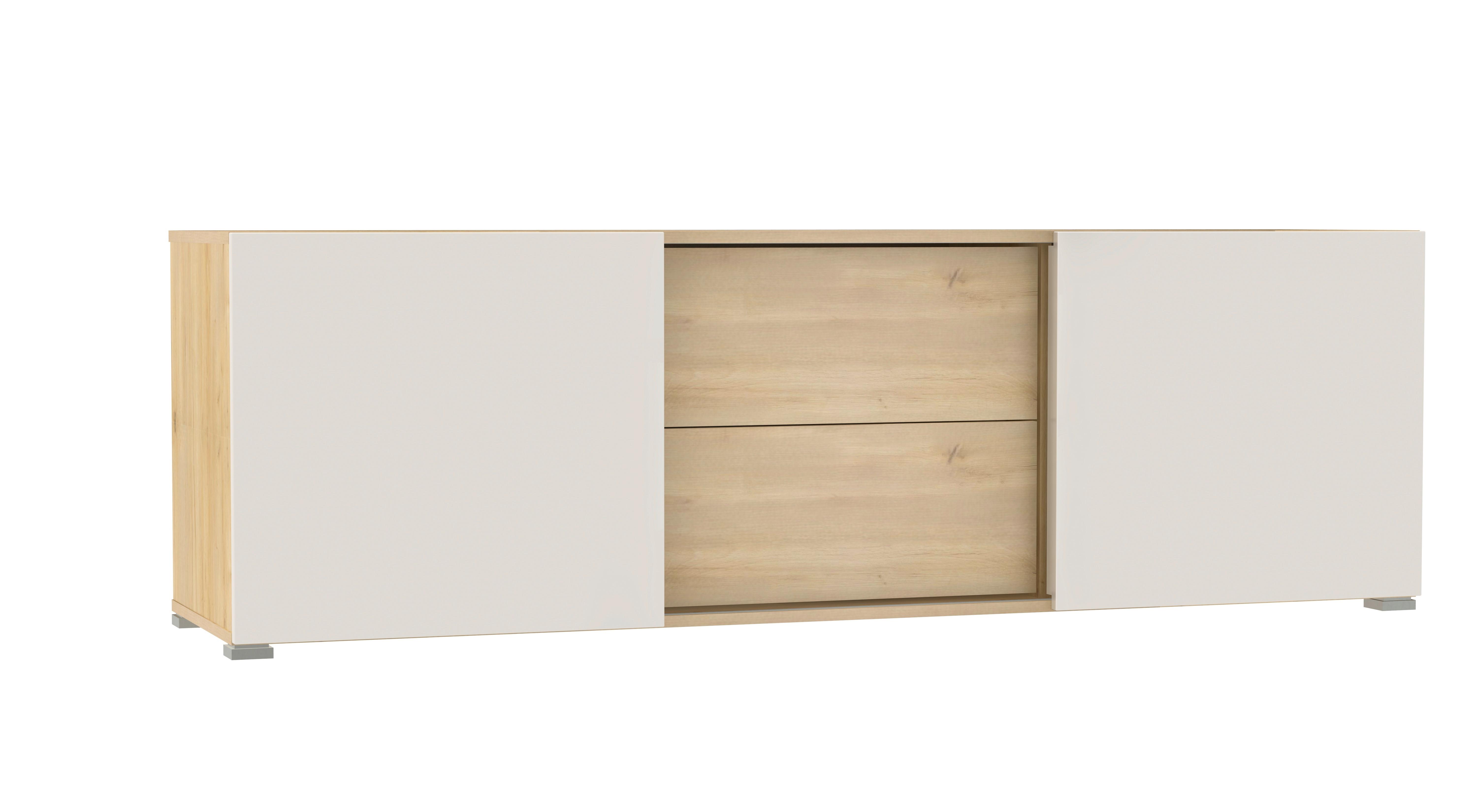 Phonotisch Tyler 3 Kaschmir/Eiche Artisan 175 cm - Kaschmir/Silberfarben, MODERN, Holzwerkstoff (175/55,5/44,2cm)