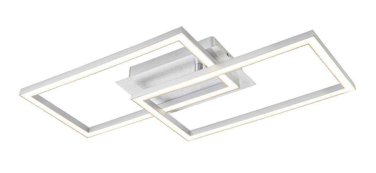 Led-deckenleuchte Tracy - Silberfarben/Alufarben, MODERN, Kunststoff/Metall (50/29,2/6cm) - Luca Bessoni