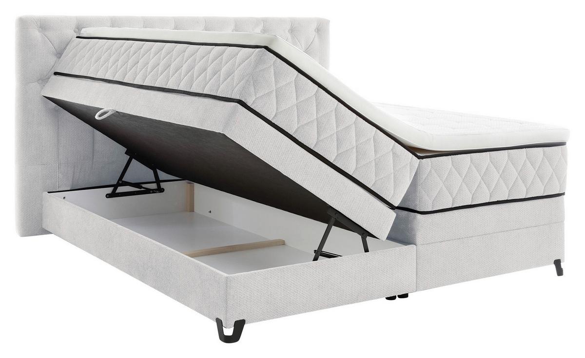 Boxspringbett Carmen A Creme 160x200 Cm - Türkis/Creme, KONVENTIONELL, Holz/Holzwerkstoff (160/200cm) - James Wood