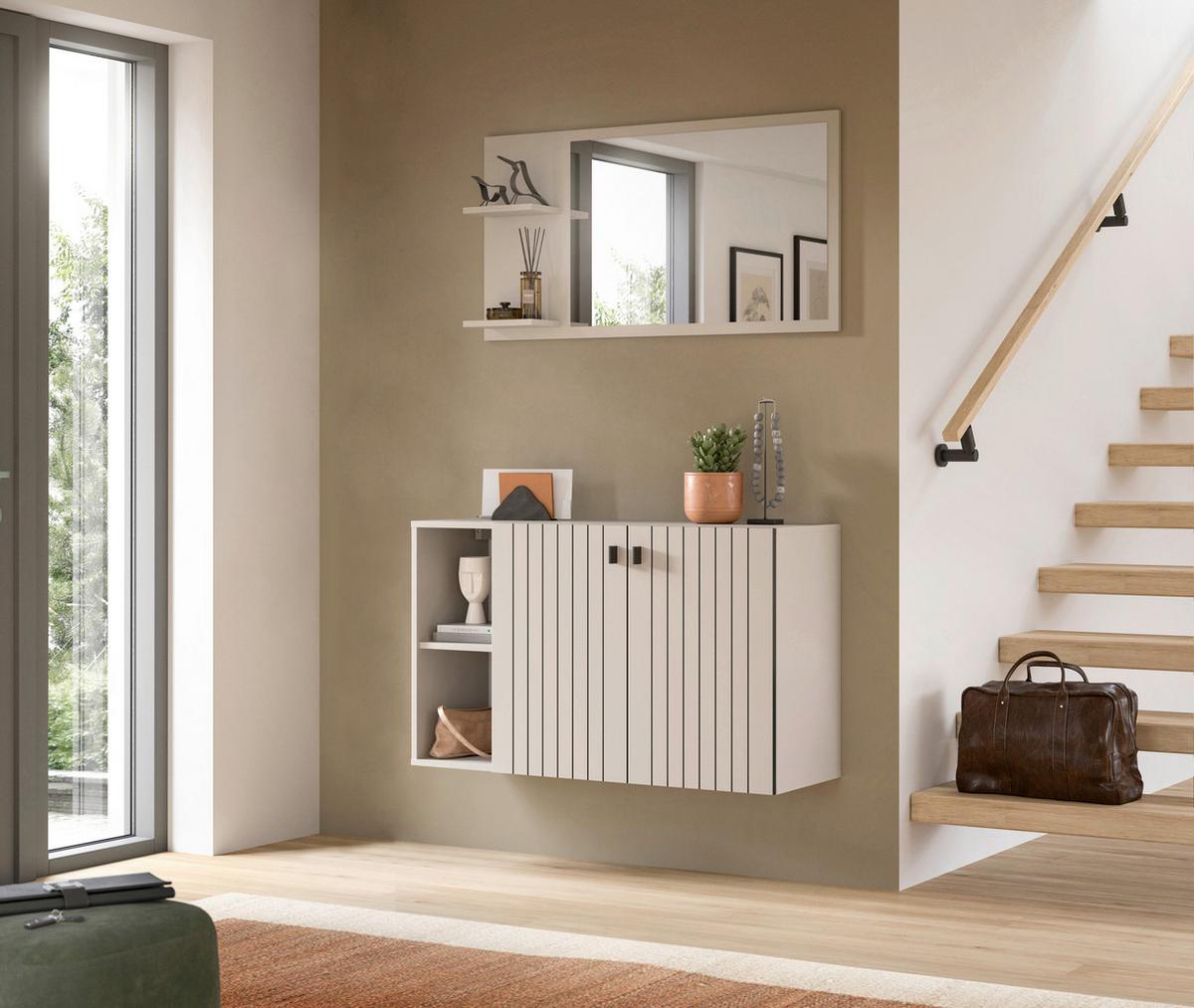 Schuhschrank Station Kaschmir B: 106cm - Kaschmir, Design, Holzwerkstoff (106/63/37cm) - MID.YOU