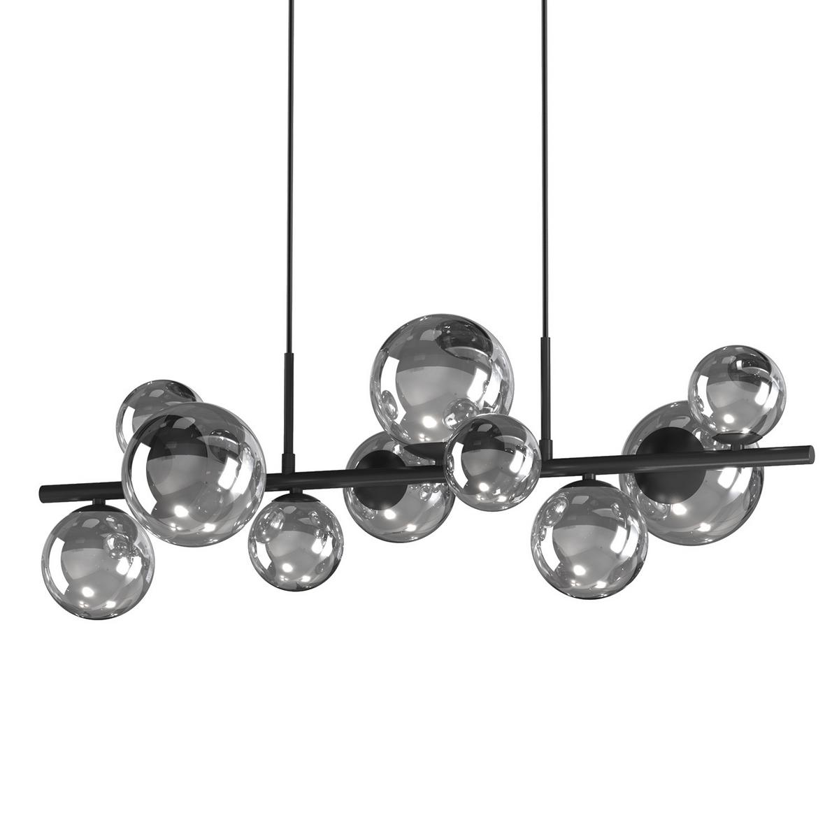 Pendelleuchte Paloma Schwarz L: 56 Cm - Schwarz, Design, Glas/Metall (86/33/150cm)