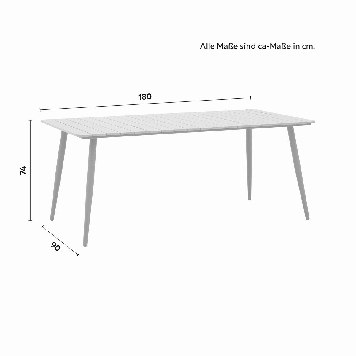 Zahradní souprava ZOPHIA - šedá/tmavě šedá, Moderní, kov/plast (180/74/90cm) - Bessagi Garden