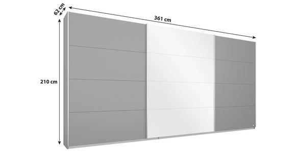 Schwebetürenschrank Mit Spiegel B: 361 cm Miami, Grau Metallic - Grau, MODERN, Holzwerkstoff (361/210/62cm) - Luca Bessoni