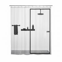 Duschvorhang in Schwarz Kunststoff - Schwarz, Basics, Kunststoff (180/200cm) - Spirella