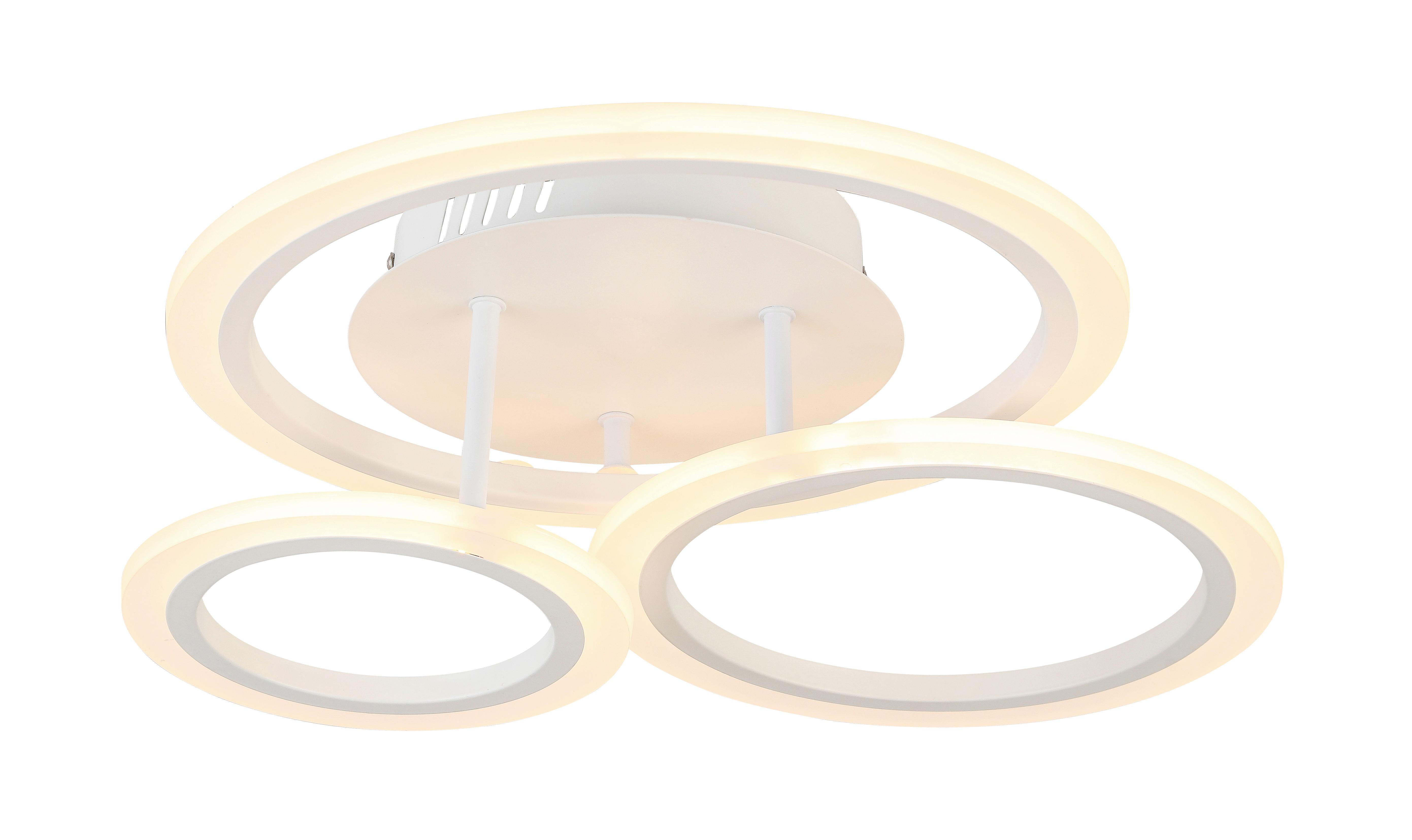 LED-Deckenleuchte Jin L: 40 cm mit Fernbedienung, verstellbar - Weiß, MODERN, Kunststoff/Metall (40/40/11,5cm) - Luca Bessoni