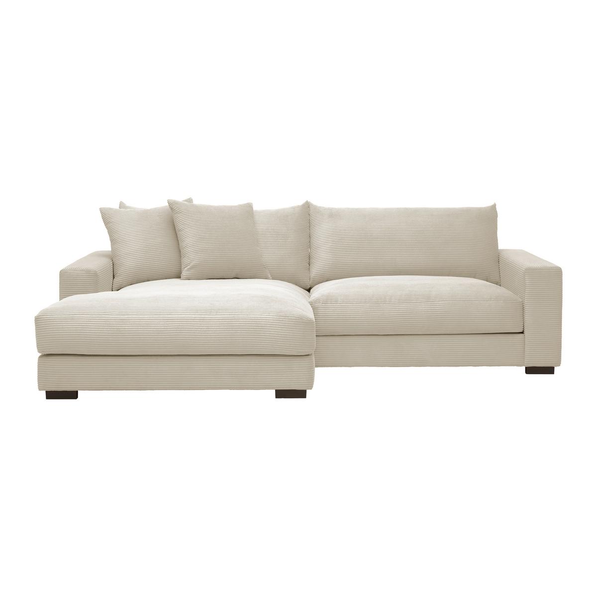 Rohová sedačka PEDRO, levá, krémový manšestr - krémová, Moderní, textil (180/265cm) - Mömax