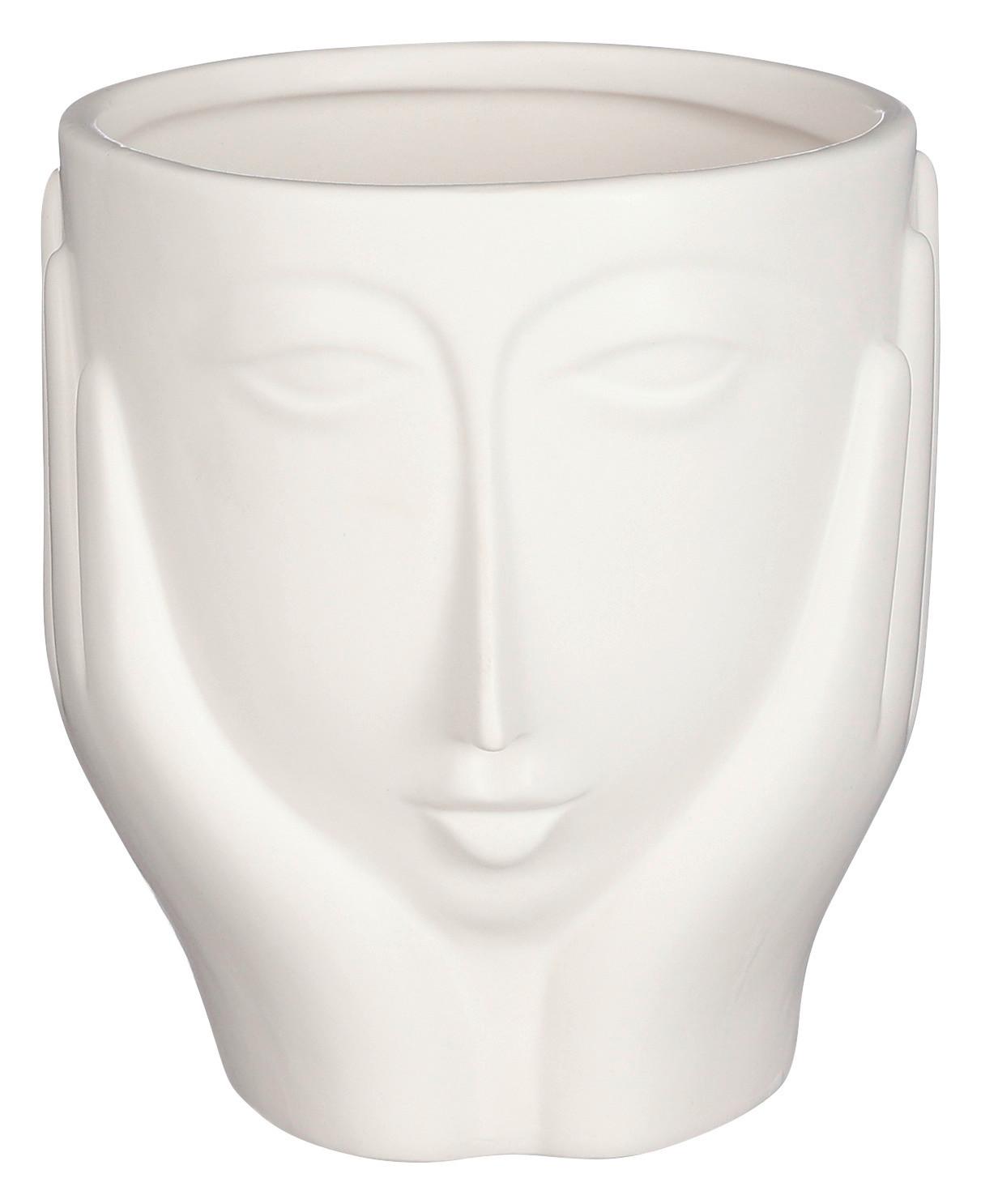 Obal Na Květináč Face, V: 13,5cm - Moderní, kámen (9,5/13,5cm) - Modern Living