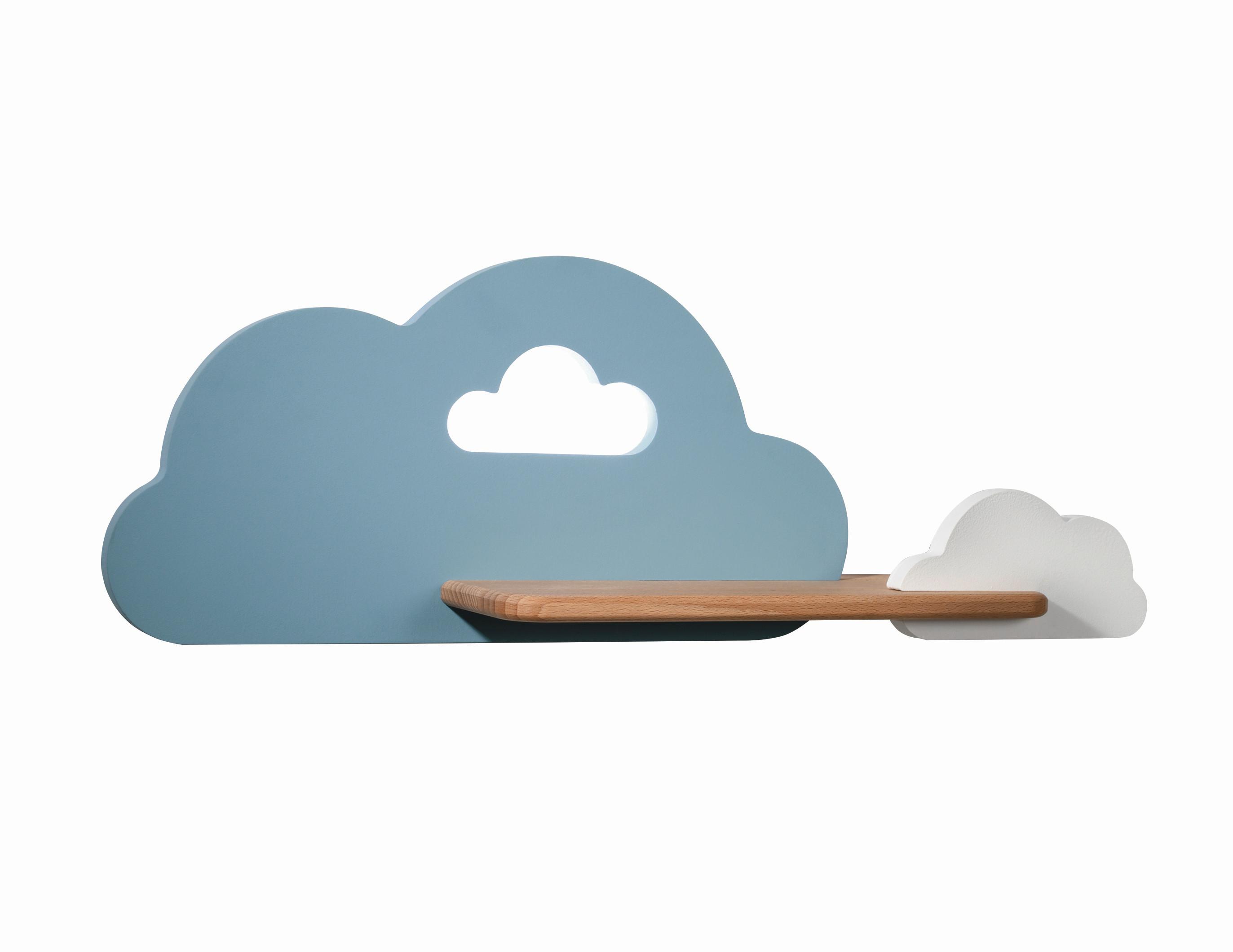 KINDERWANDLEUCHTE 21-33567 CLOUD - Weiß/Hellblau, Basics, Holz/Holzwerkstoff (53/12/18.5cm)